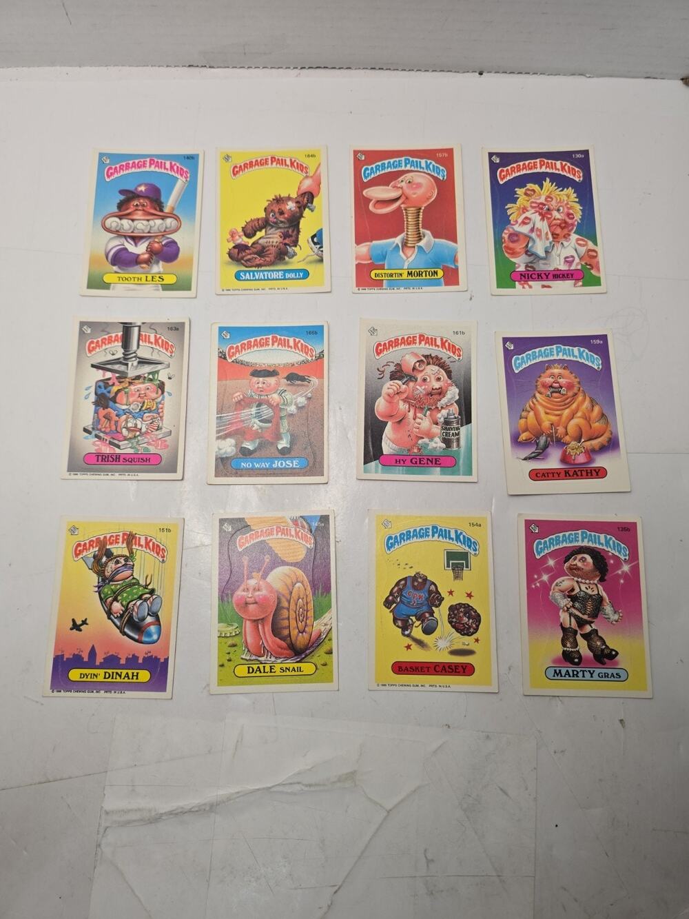 Garbage Pail Kids Cards Series 4 , 1986 , Lot of 12 Gpk Lot 3